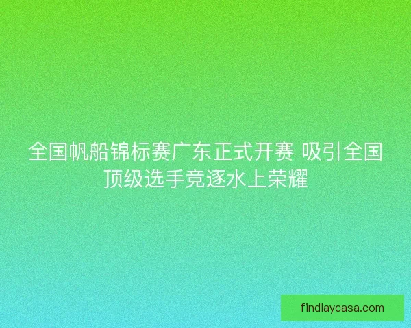 全国帆船锦标赛广东正式开赛 吸引全国顶级选手竞逐水上荣耀 全国帆船锦标赛广东正式开赛 吸引全国顶级选手竞逐水上荣耀