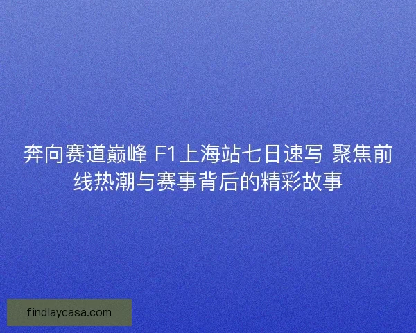 奔向赛道巅峰 F1上海站七日速写 聚焦前线热潮与赛事背后的精彩故事